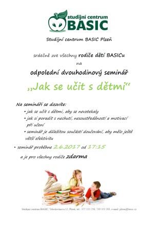 2-hodinový seminář pro rodiče 2.6.2017