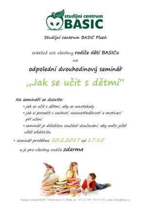 Dvouhodinový seminář pro rodiče, 10.2.2017