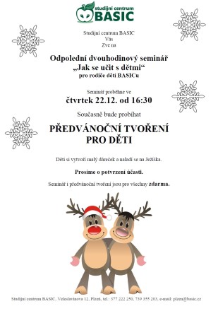 Letáček - vánoční tvoření 2016